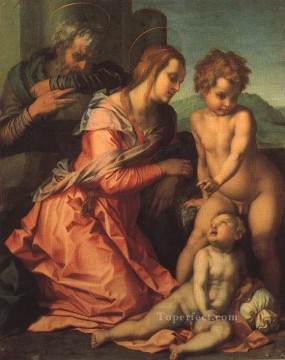 アンドレア・デル・サルト Painting - 聖家族ルネッサンスのマンネリズム アンドレア・デル・サルト
